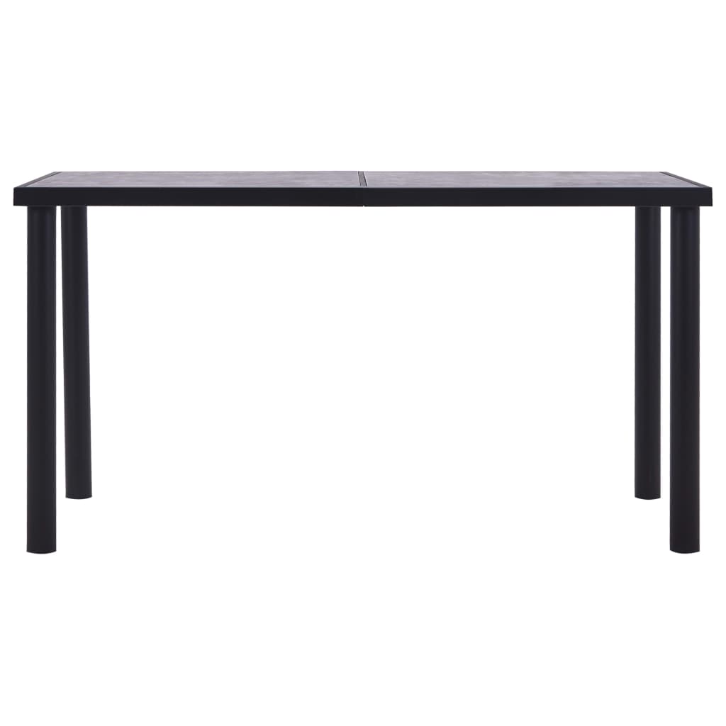 vidaXL Dining Table Black and Concrete Grey 140x70x75 cm MDF 2