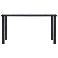 vidaXL Dining Table Black and Concrete Grey 140x70x75 cm MDF 2