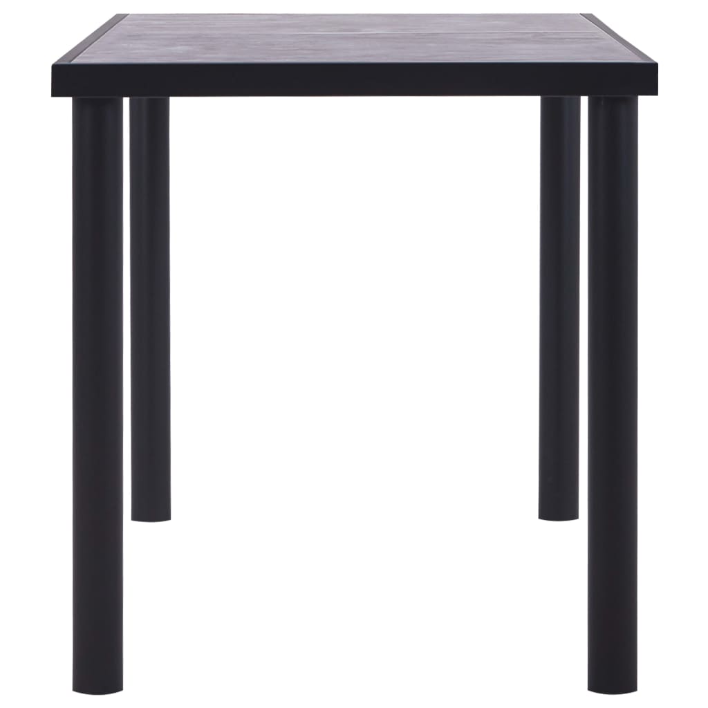 vidaXL Dining Table Black and Concrete Grey 140x70x75 cm MDF 3