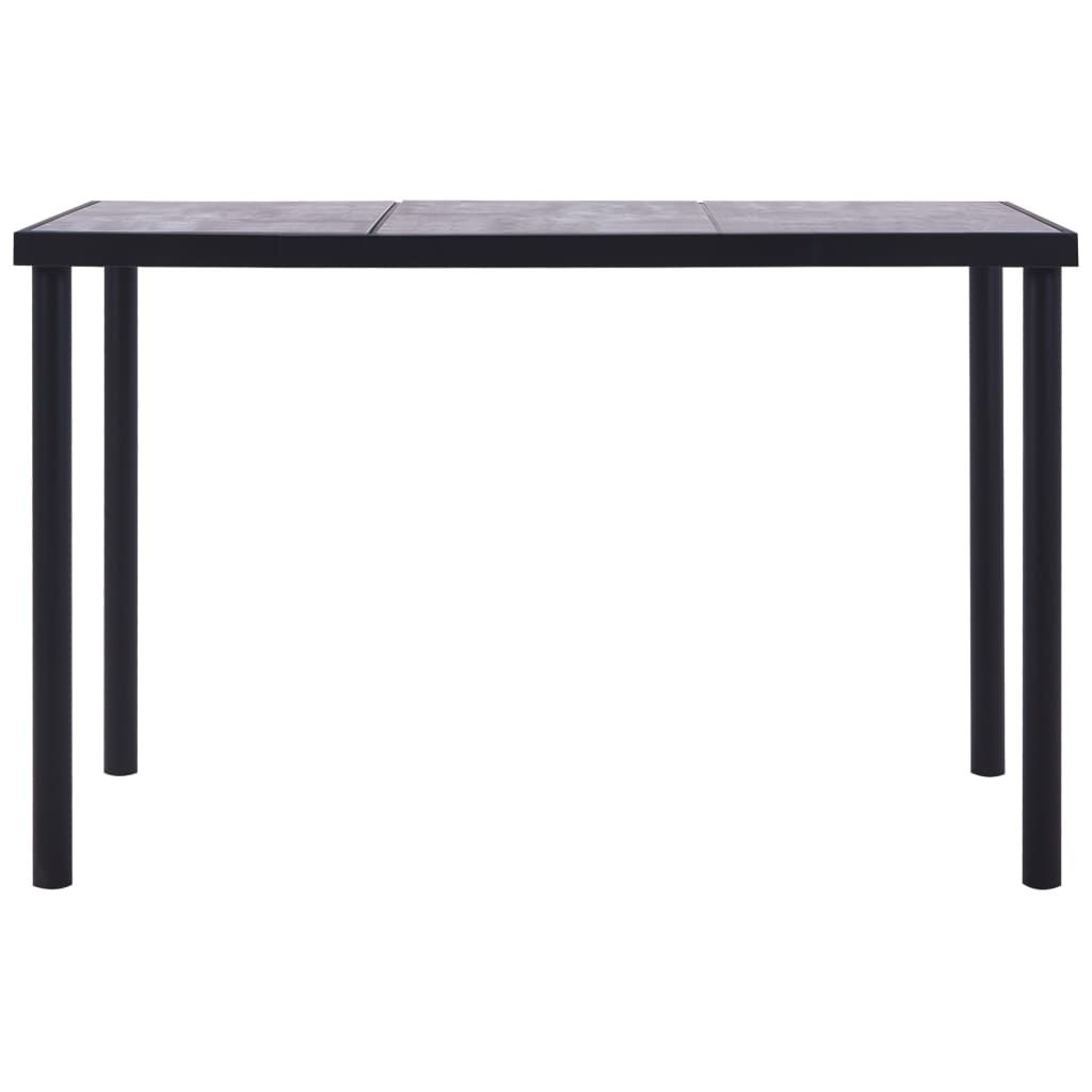 vidaXL Dining Table Black and Concrete Grey 160x80x75 cm MDF 2