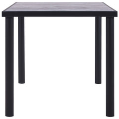 vidaXL Dining Table Black and Concrete Grey 160x80x75 cm MDF 3