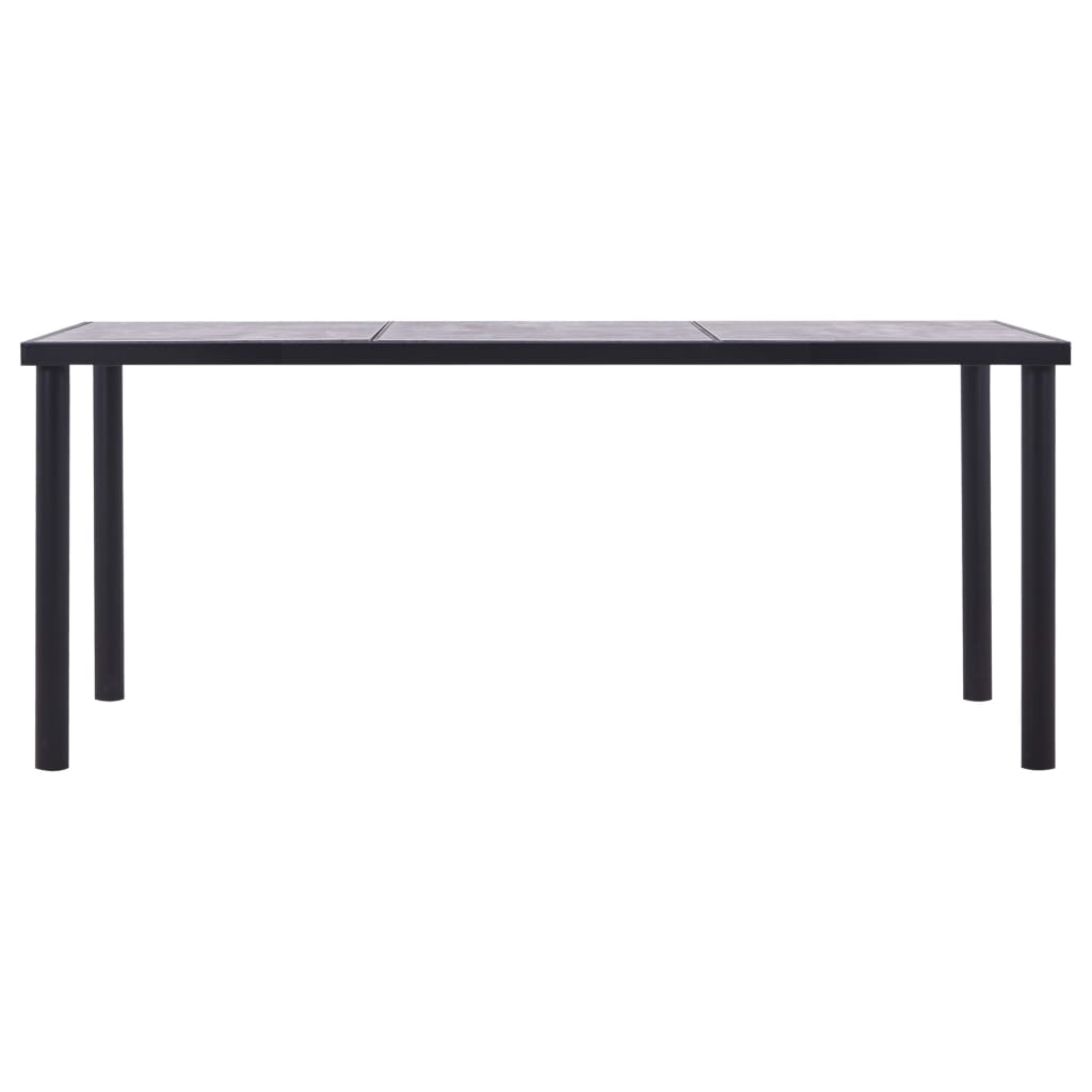 vidaXL Dining Table Black and Concrete Grey 180x90x75 cm MDF 2