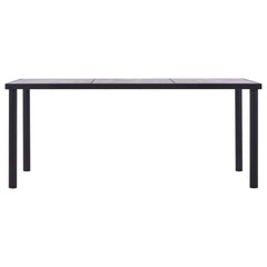 vidaXL Dining Table Black and Concrete Grey 180x90x75 cm MDF 2