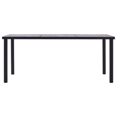 vidaXL Dining Table Black and Concrete Grey 200x100x75 cm MDF 2