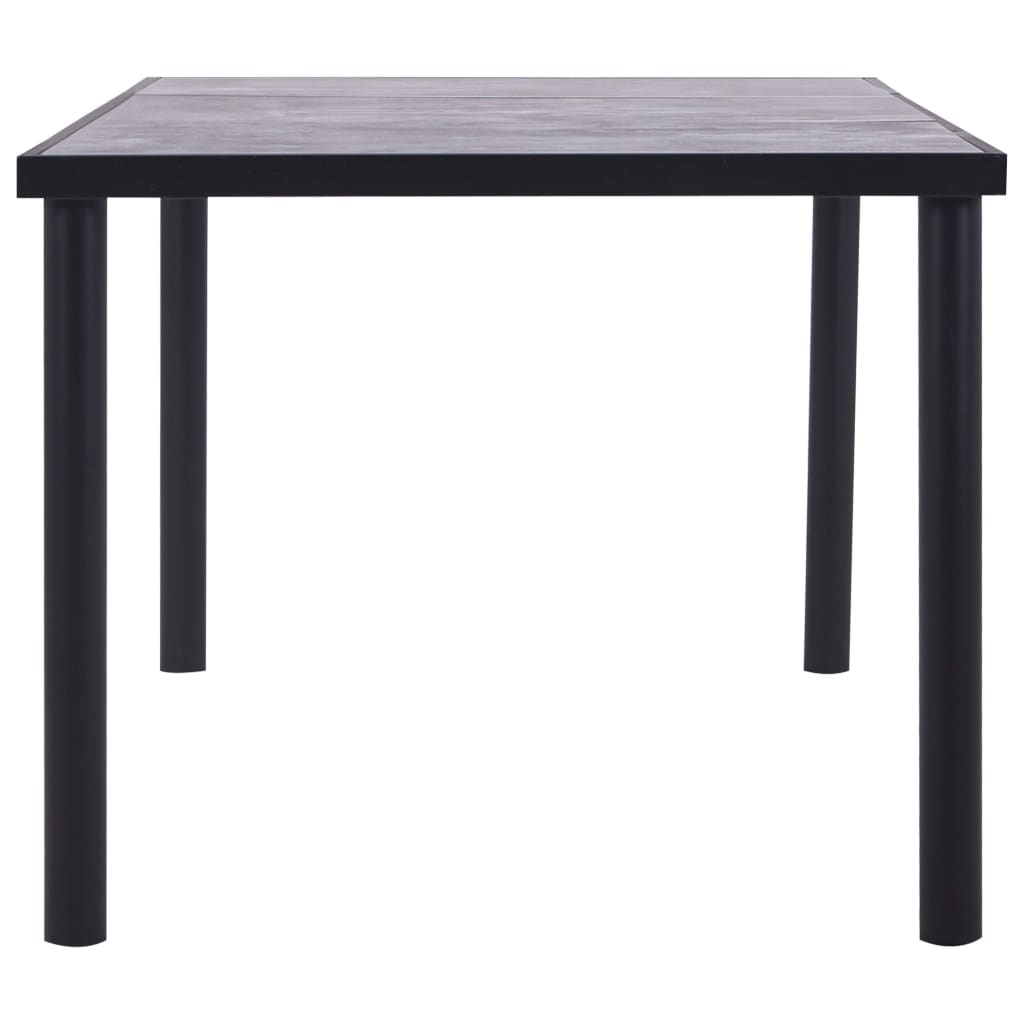 vidaXL Dining Table Black and Concrete Grey 200x100x75 cm MDF 3