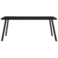 vidaXL Dining Table Black 160x80x75 cm Tempered Glass 2