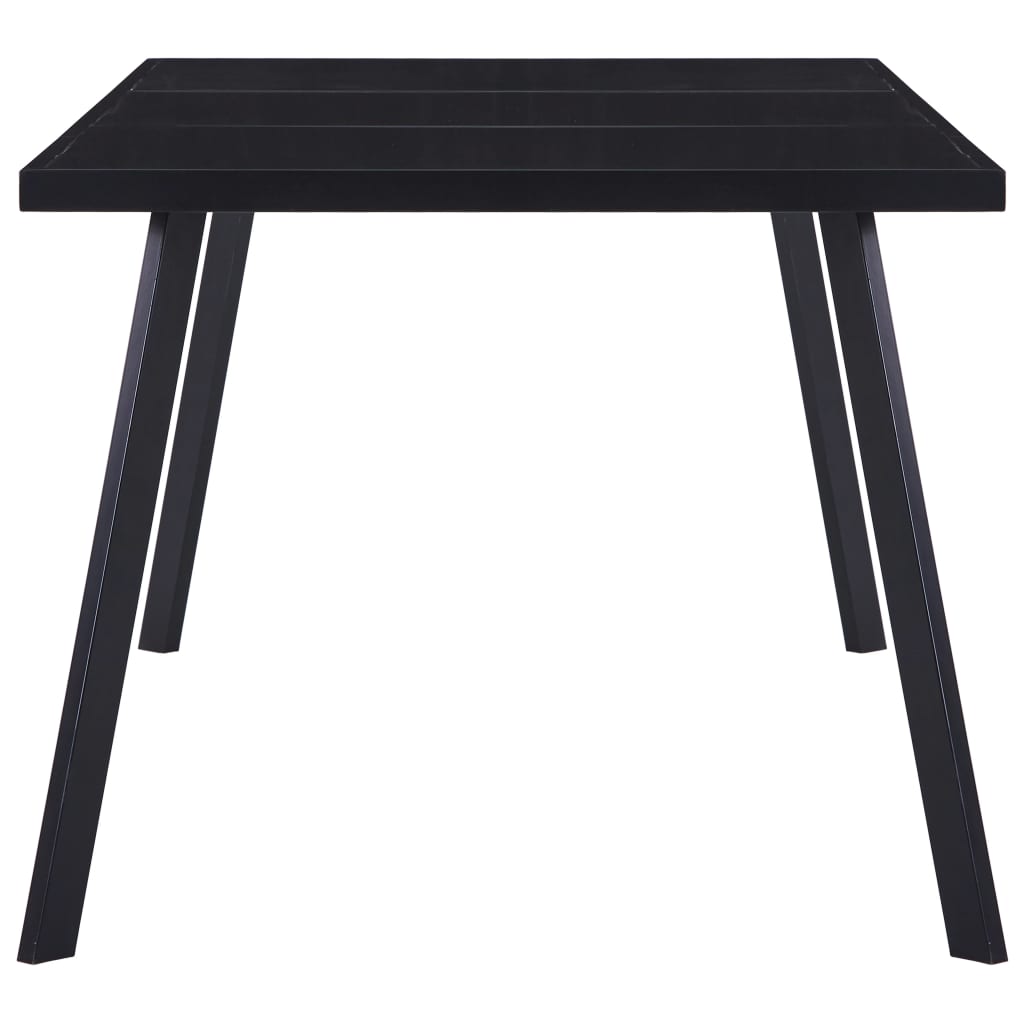 vidaXL Dining Table Black 160x80x75 cm Tempered Glass 3