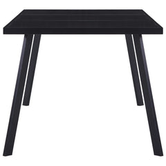 vidaXL Dining Table Black 160x80x75 cm Tempered Glass 3