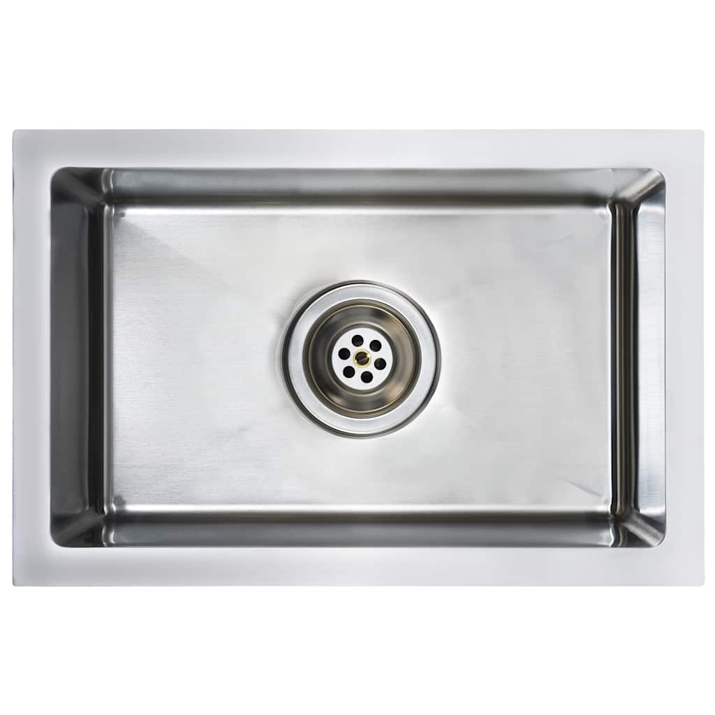 vidaXL Handmade Kitchen Sink Stainless Steel 2