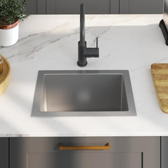 vidaXL Handmade Kitchen Sink Stainless Steel 3