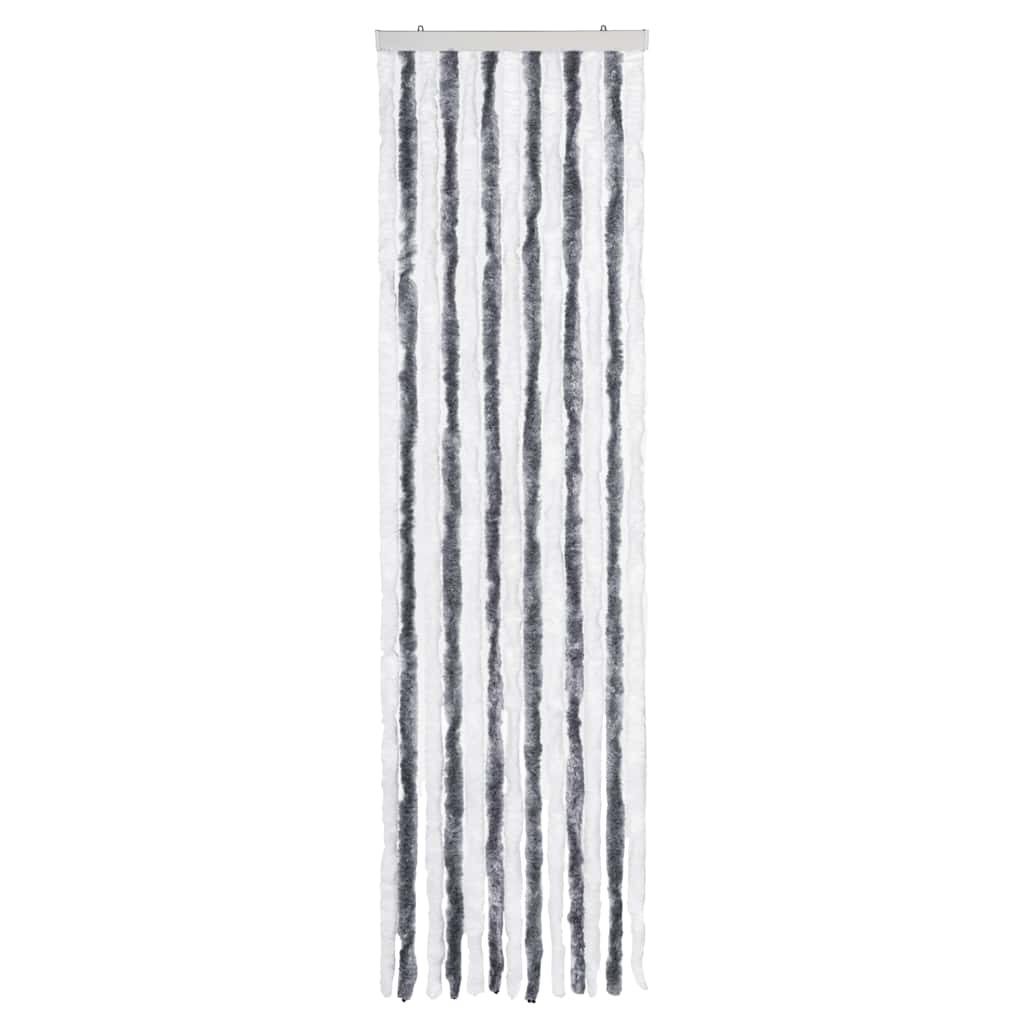 vidaXL Insect Curtain Grey and White 56x185 cm Chenille 3