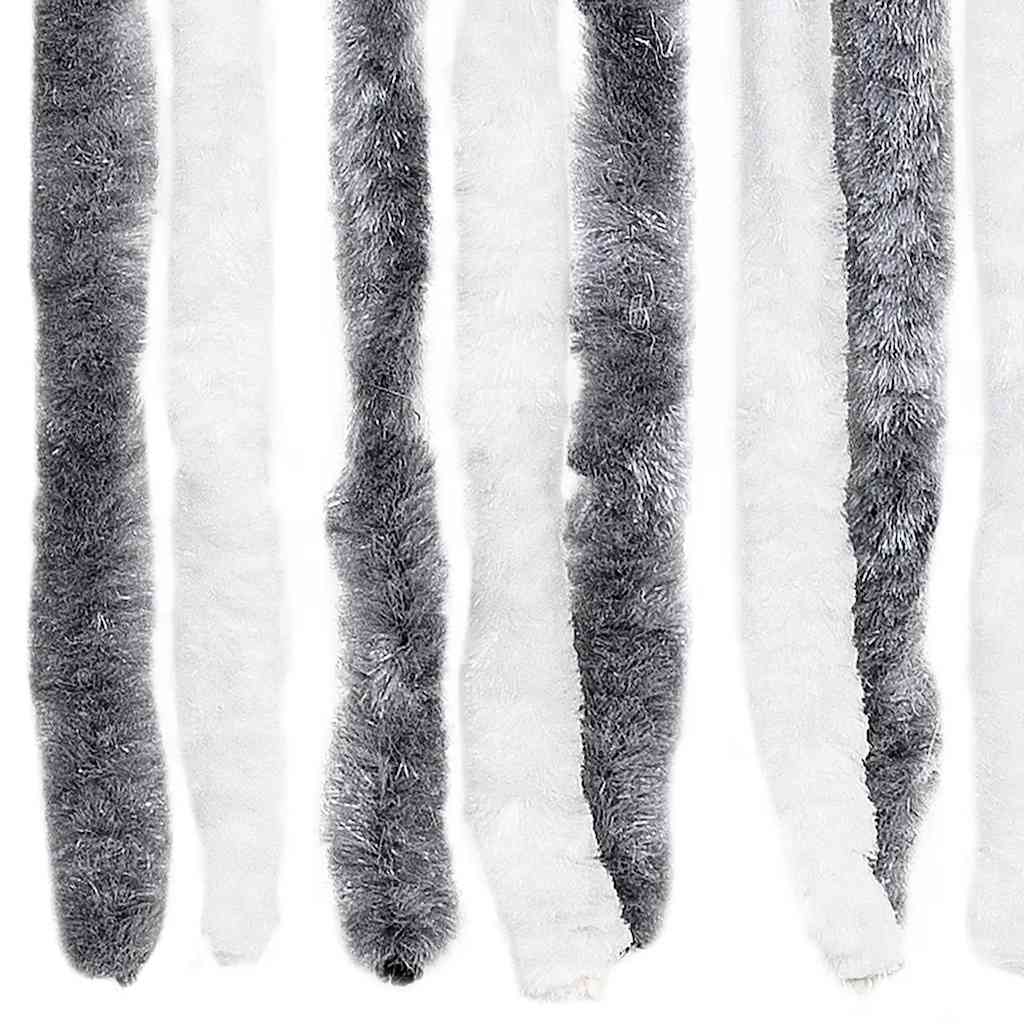 vidaXL Insect Curtain Grey and White 56x185 cm Chenille 5