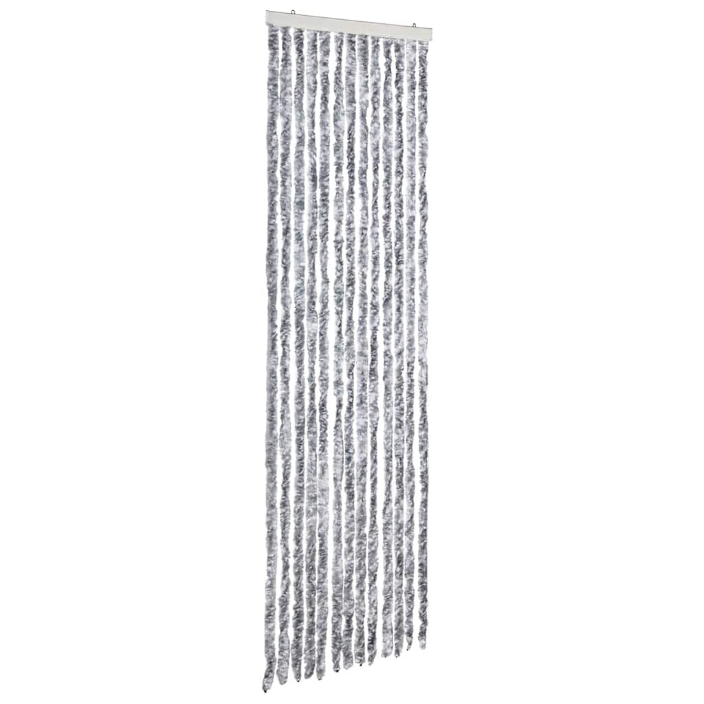 vidaXL Insect Curtain White and Grey 56x185 cm Chenille 2