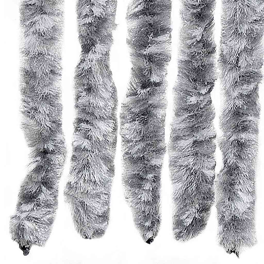 vidaXL Insect Curtain White and Grey 56x185 cm Chenille 5