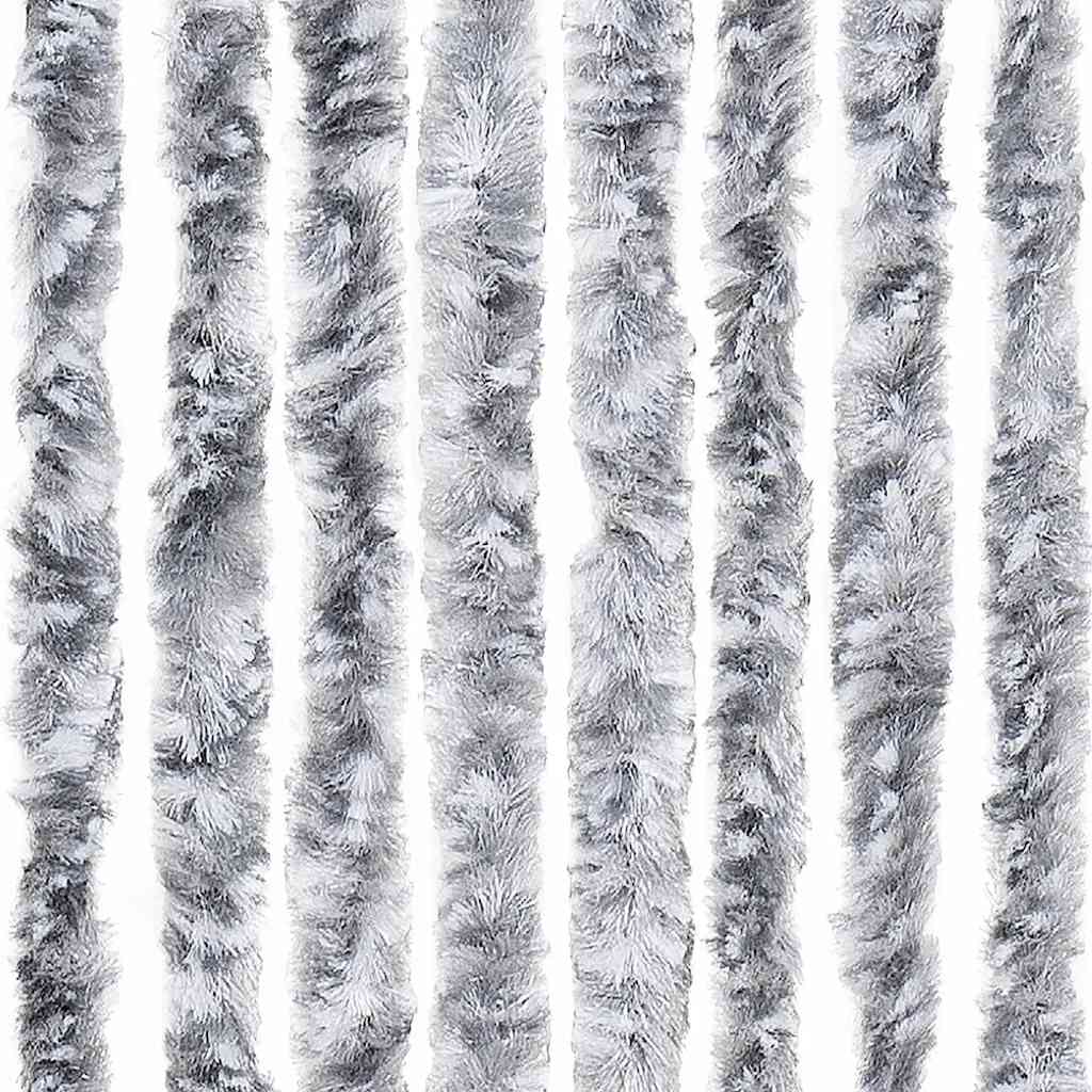 vidaXL Insect Curtain White and Grey 56x185 cm Chenille 6