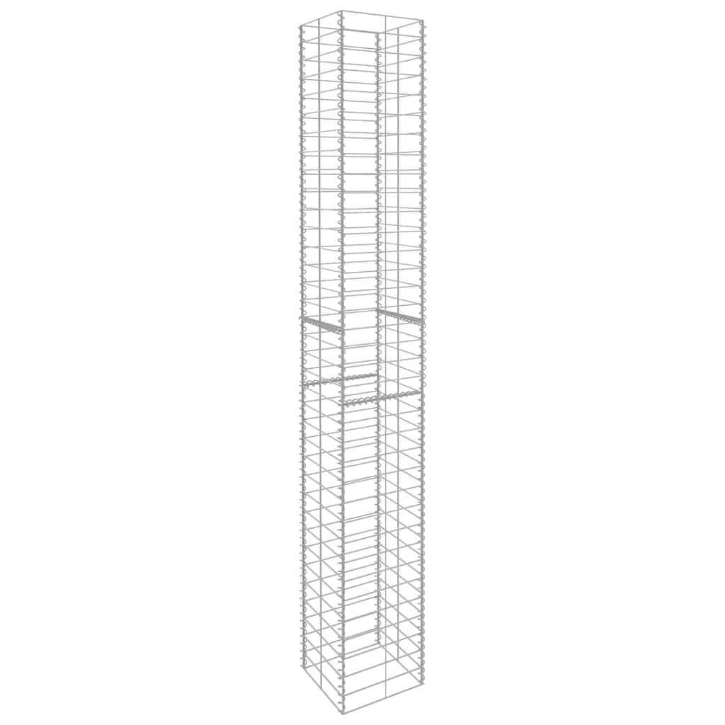 145088 vidaXL Gabion Baskets 3 pcs Galvanised Steel 25x25x197 cm 3