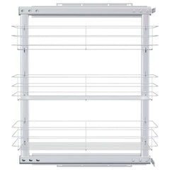 vidaXL 3-Tier Pull-out Kitchen Wire Basket Silver 47x25x56 cm 4