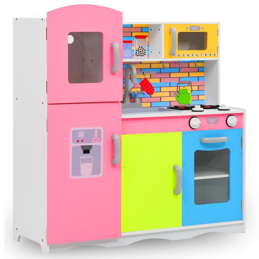 vidaXL Kids' Play Kitchen MDF 80x30x85 cm Multicolour 1