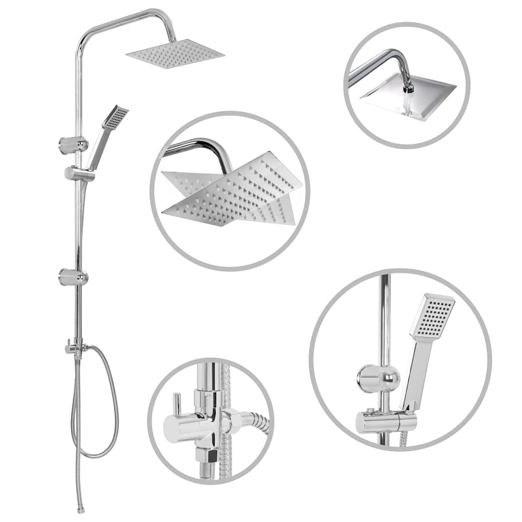 Shower System 47 x 20 x 95 cm Stainless Steel Silver Square