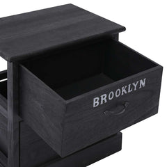 vidaXL Cabinet | Black | Paulownia Wood | 38x28x45 cm | Bedside Table 5