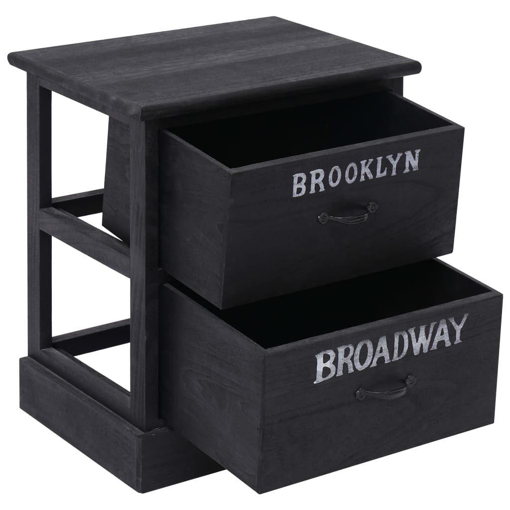 vidaXL Cabinet | Set of 2 | Black | Paulownia wood | Compact | Cabinet 4