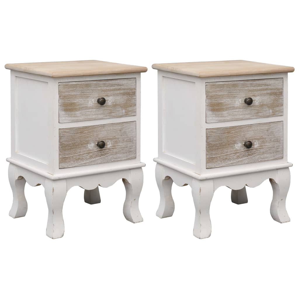 vidaXL Bedside Cabinets 2 pcs 35x30x50 cm Paulownia Wood 1
