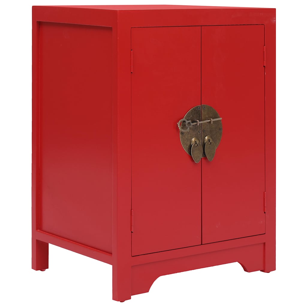 Bedside Cabinet 38x28x52 cm Paulownia Wood Red