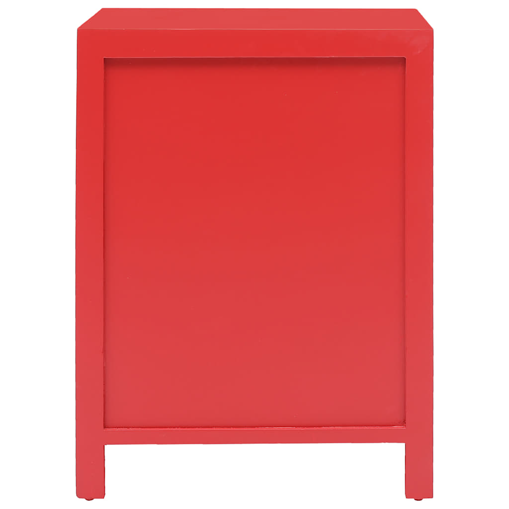 Bedside Cabinet 38x28x52 cm Paulownia Wood Red