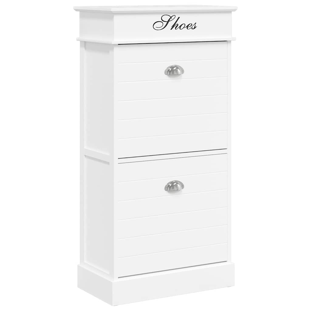 vidaXL Shoe Cabinet | White | Paulownia Wood | 50x28x98 cm | Shoe Cabinet 2