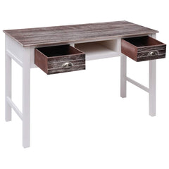 Writing Desk 110x45x76 cm Wood White and brown