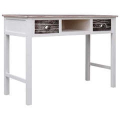 Writing Desk 110x45x76 cm Wood White and brown