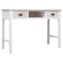 vidaXL Console Table | Natural Colour and White | Poplar Wood and Paulownia Wood 3