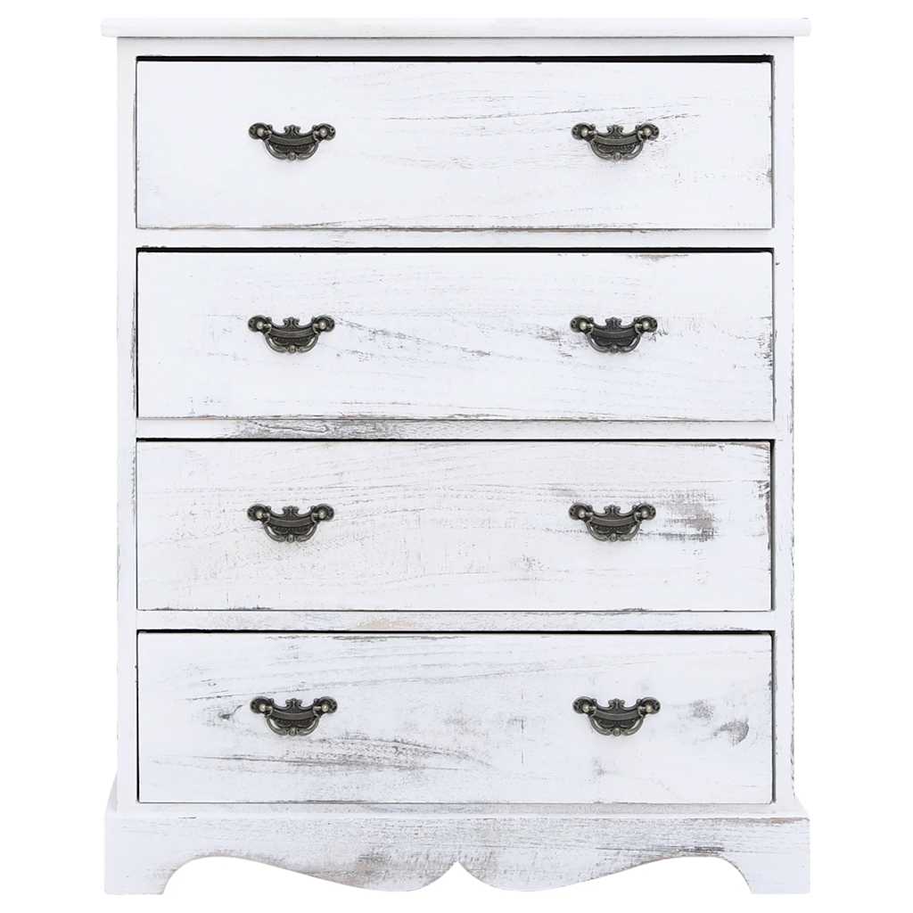 284180 vidaXL Drawer Cabinet White 60x30x75 cm Wood 2