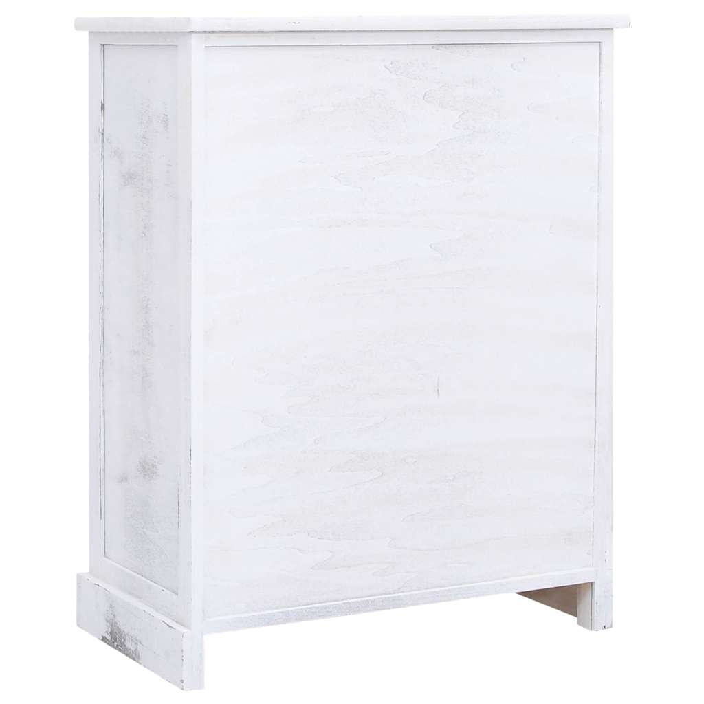 284180 vidaXL Drawer Cabinet White 60x30x75 cm Wood 4