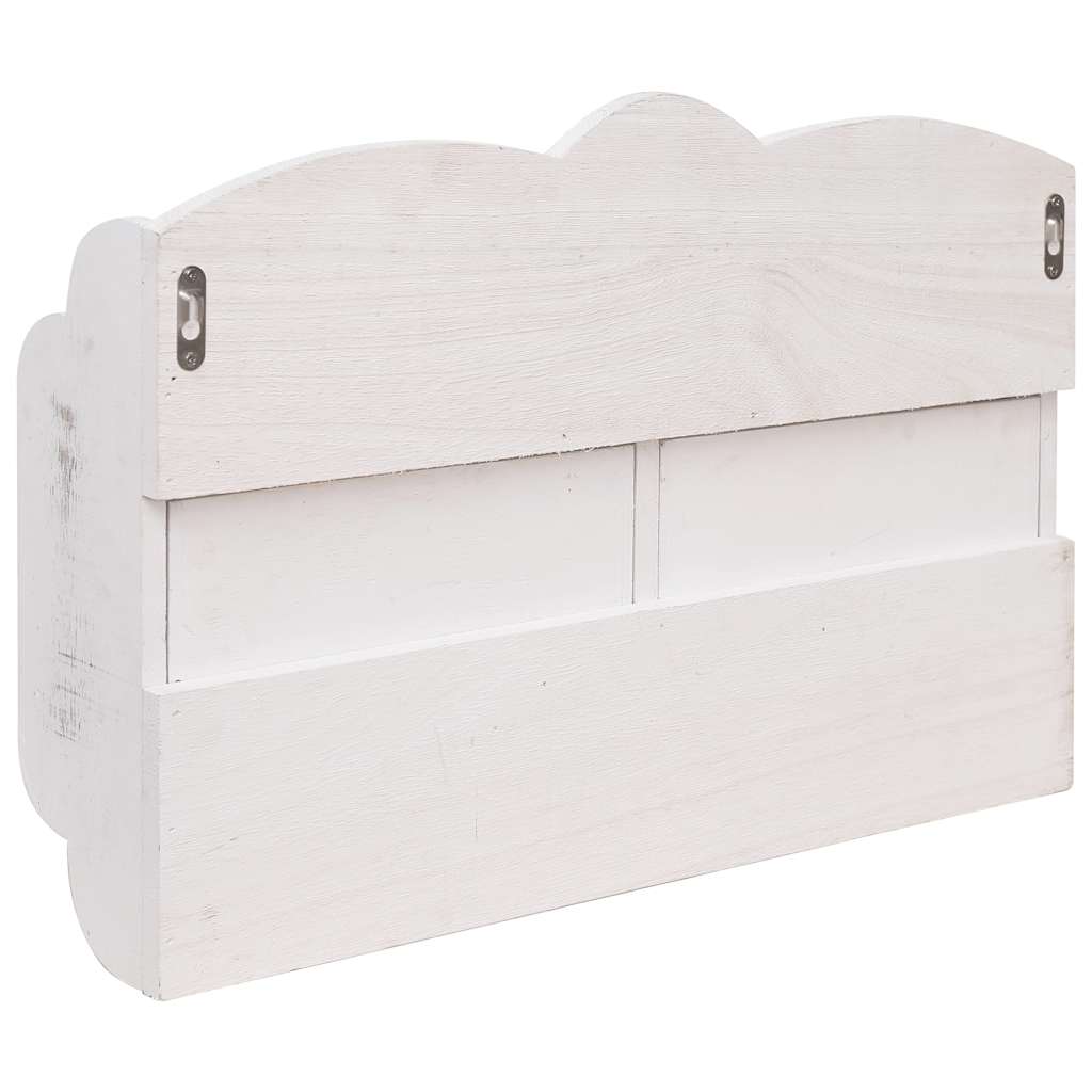 vidaXL Coat Rack | White | Paulownia and Poplar Wood | Medium | Wall Mounted 5