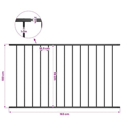 vidaXL Fence Panel "Woerden" Powder-coated Steel 163x100 cm Black 4