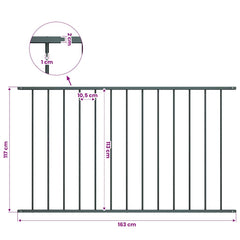 vidaXL Fence Panel "Woerden" Powder-coated Steel 163x117 cm Anthracite 4