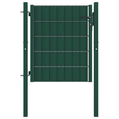 Fence Gate PVC and Steel Green 100 x 81 cm
