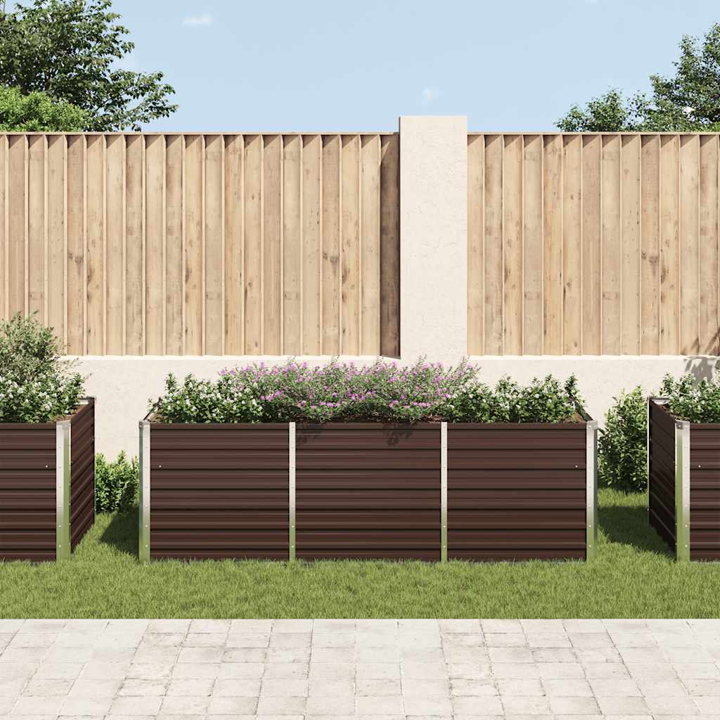 vidaXL Raised Bed | Brown | Galvanised Steel | 240x80x77 cm 3