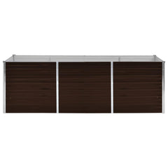 vidaXL Raised Bed | Brown | Galvanised Steel | 240x80x77 cm 4