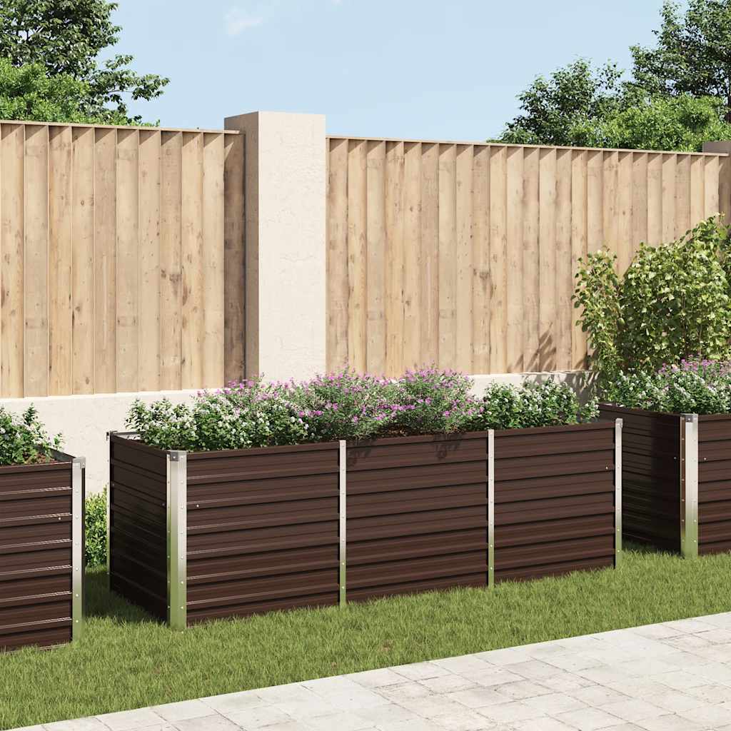 vidaXL Raised Bed | Brown | Galvanised Steel | 240x80x77 cm 1