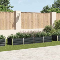 vidaXL Garden Raised Bed Anthracite Galvanised Steel