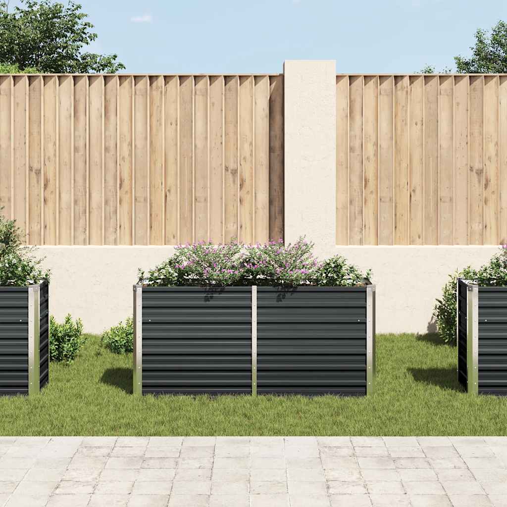vidaXL Raised Bed | Anthracite | Galvanised steel | 160x40x77 cm | Durable 3