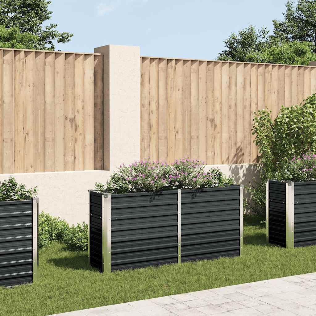 vidaXL Raised Bed | Anthracite | Galvanised steel | 160x40x77 cm | Durable 1