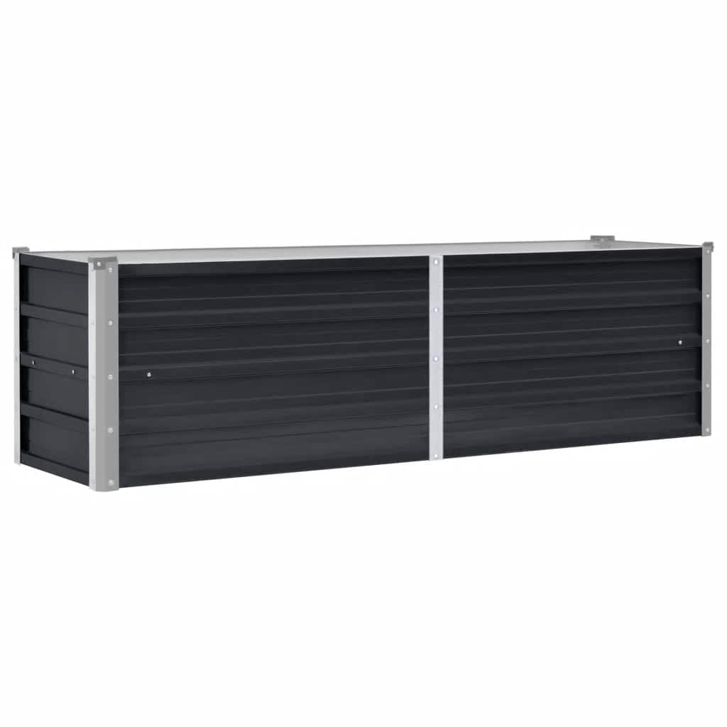 vidaXL Garden Raised Bed Anthracite 160x40x45 cm Galvanised Steel 2
