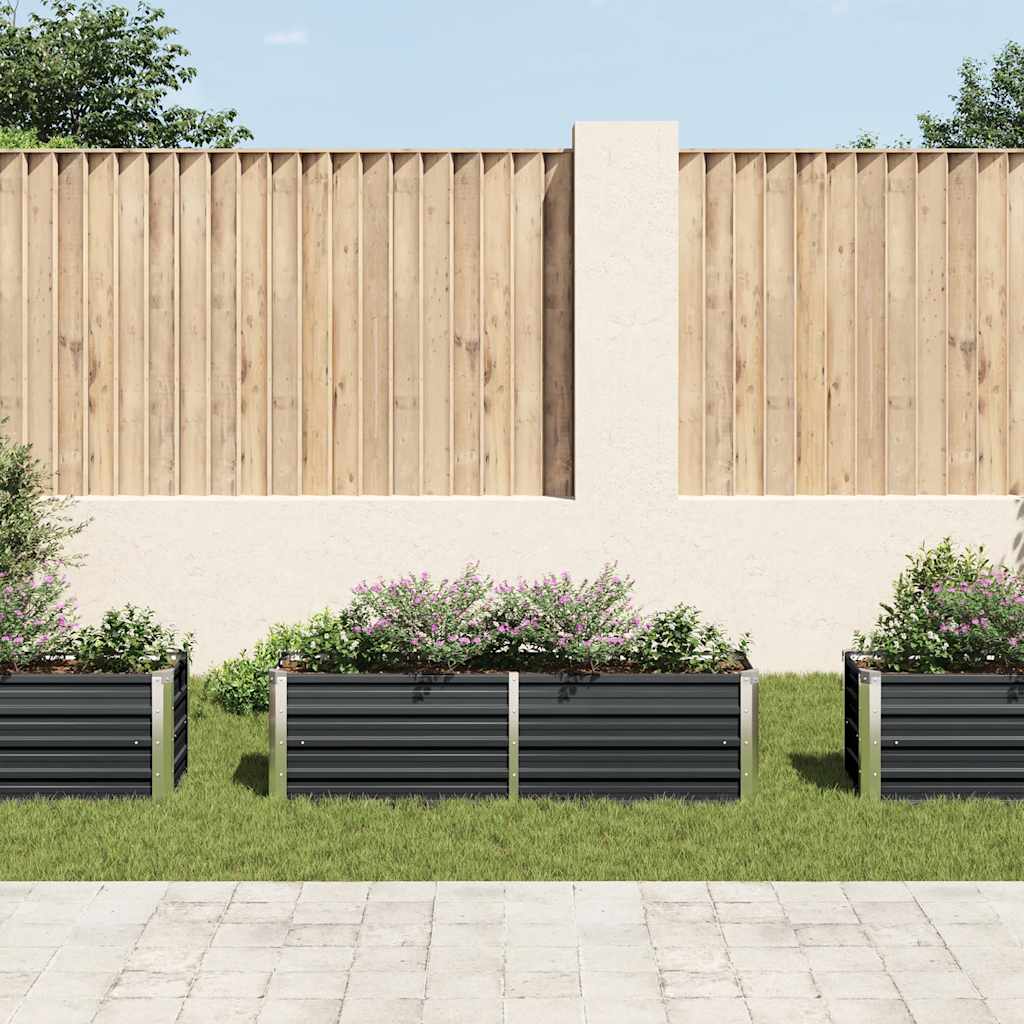 vidaXL Garden Raised Bed Anthracite 160x40x45 cm Galvanised Steel 3