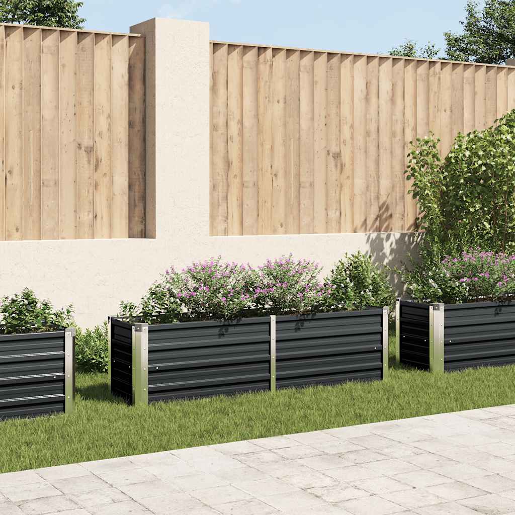 Garden Raised Bed Anthracite Galvanised Steel 160 cm 45 cm 40 cm