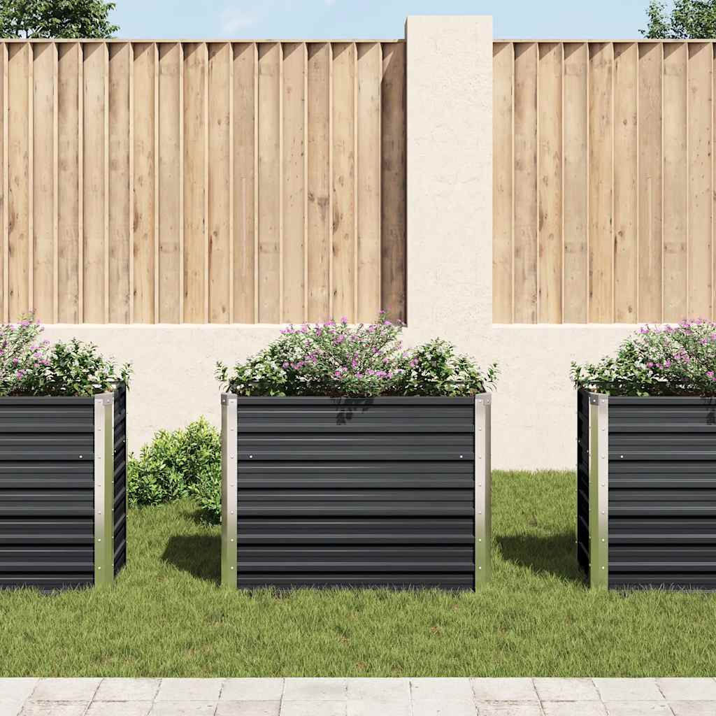 vidaXL Raised Bed | Anthracite | Galvanised Steel | 100x40x77cm | Durable 3