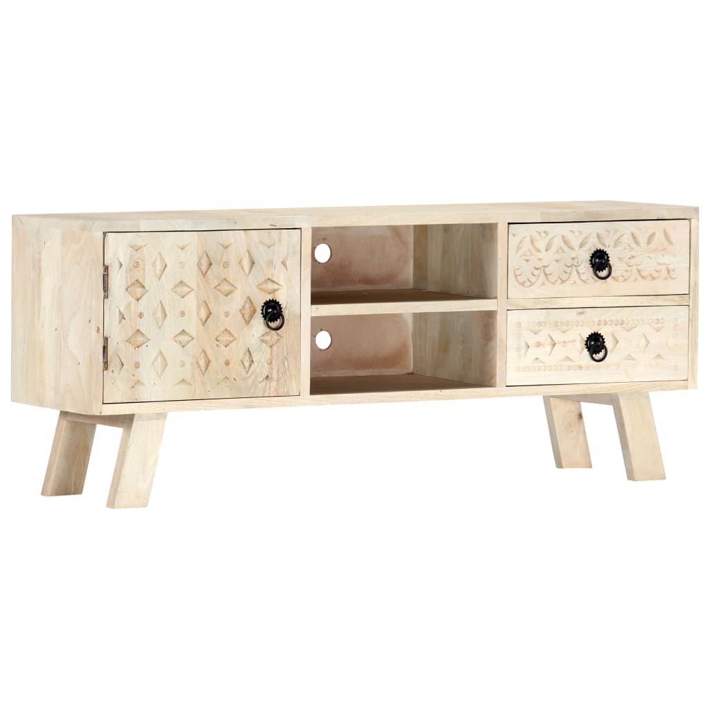 vidaXL TV Cabinet 110x30x44 cm Solid Mango Wood 1