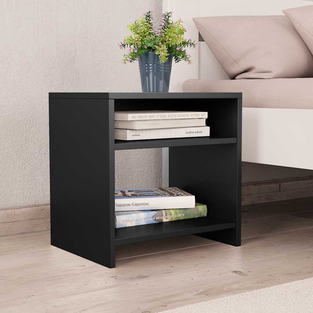 vidaXL Bedside Cabinet | Set of 2 | Black | Engineered wood | Small 2